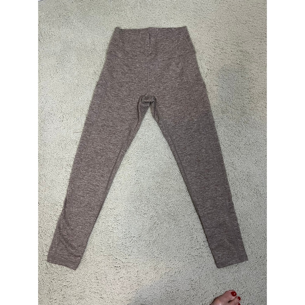 Aerie Chill Play Move High Waisted Crossover Pocket Leggings Heather Brown Small